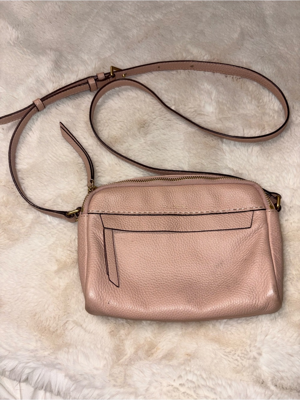 Vera Bradley Pebbled Leather Crossbody - Light Pink